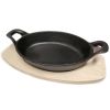 Сковорода для подачи на дерев. подст. 21*16 см овальная чугун 2 ручки P.L. Proff Cuisine