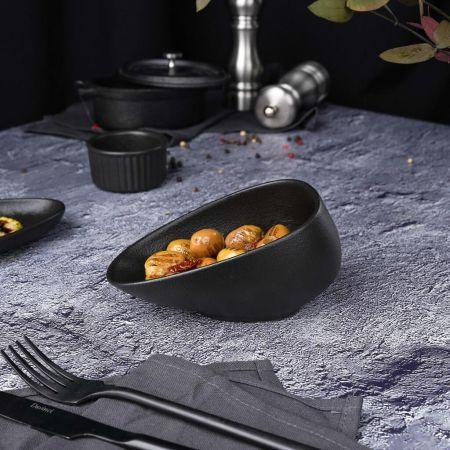 Салатник 150 мл 14,5*9,4 см h7 см Side Up Smooth Black Raw Stellar P.L. Proff Cuisine [6]
