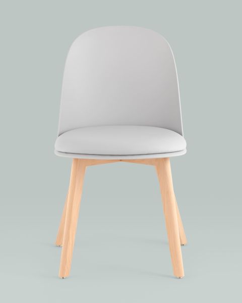 Стул Fog с подушкой светло-серый деревянные ножки