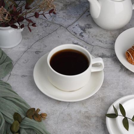 Чайная пара 250 мл белая d 9,5 см h6,2 см фарфор Stackable P.L. Proff Cuisine [4]