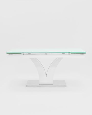 Стол обеденный Верона раскладной 160-220*90 глянцевый белый