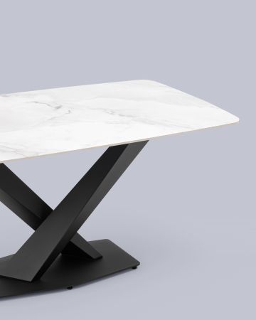 Стол обеденный Belle 160х90 белый мрамор