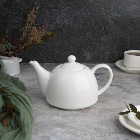 Чайник 760 мл d 13,2/6,8 см h12 см белый фарфор P.L. Proff Cuisine [1]