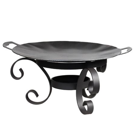 Сковорода для подачи саджа 34,5 см вороненая 2 ручки + подставка сталь N4800 P.L.