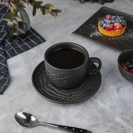 Чайная пара 300 мл d 9,7 см h7,9 см Black Raw Wood P.L. Proff Cuisine [6]