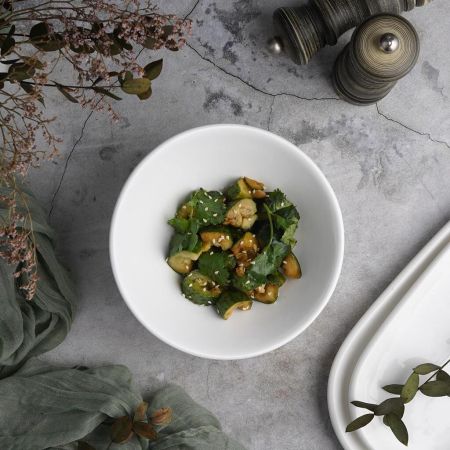 Салатник 200 мл d 17,5 см h8,5/4,5 см скошенный белый фарфор P.L. Proff Cuisine [4]