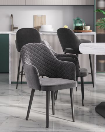 Стул Венера диамант велюр серый