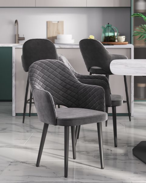 Стул Венера диамант велюр серый