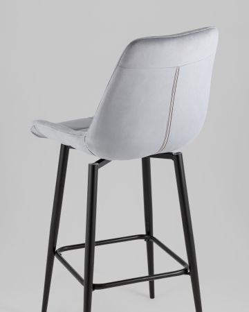 Стул барный Флекс с поворотным механизмом велюр велютто серый