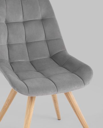 Стул Флекс на деревянных ножках велюр велютто серый