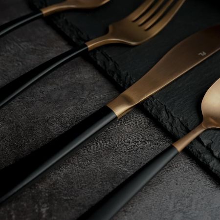 Нож столовый 23,1 матовый медный цвет черная ручка PVD Provence P.L. [12]