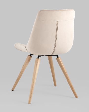 Стул Флекс на деревянных ножках велюр бежевый