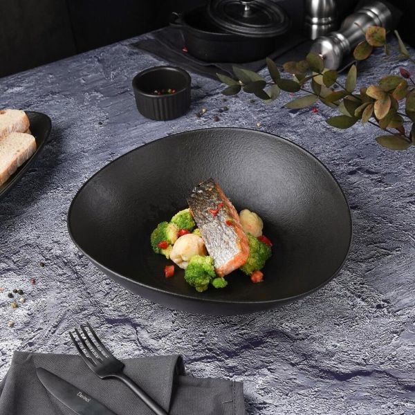 Салатник 1500 мл 27*25 см h7,5 см Wave Up Smooth Black Raw Stellar P.L. Proff Cuisine [1]