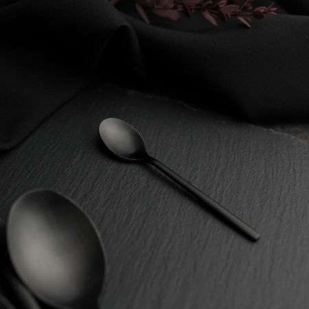 Ложка кофейная 11,5 см матовая черный цвет Black Sapporo PVD P.L. - Davinci [12]