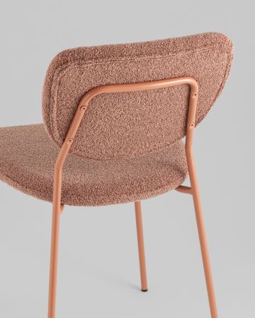 Стул обеденный Gigi коричневый букле розовые ножки