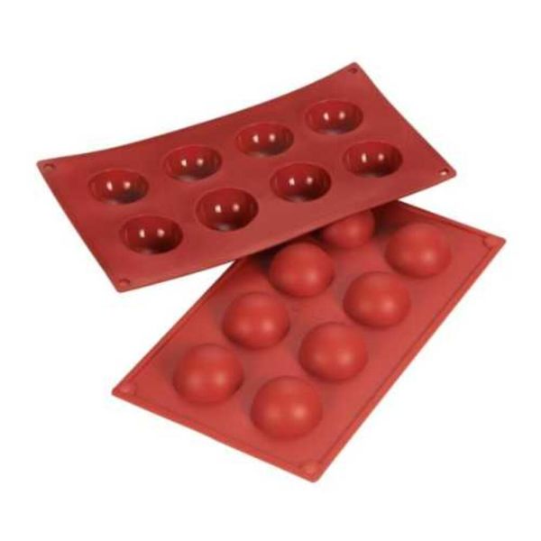 Форма кондитерская "Полусфера" 8 ячеек d 50 мм, h 25 мм силикон (30*17,5 см) P.L.