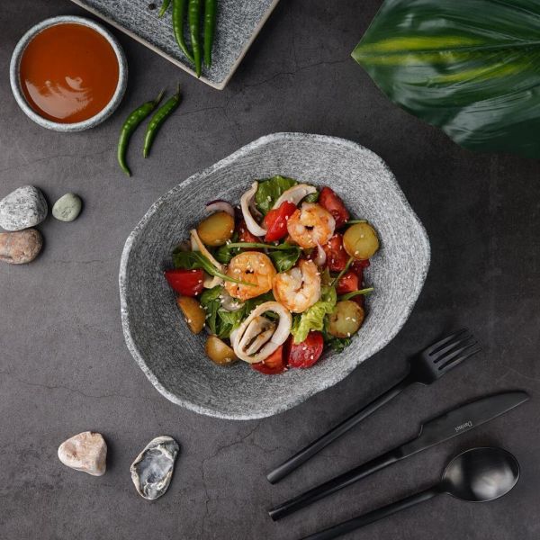 Салатник 1000 мл 22,9*18,2 см h7,7 см Wave Up Stone Crush Untouched Taiga P.L. [1]