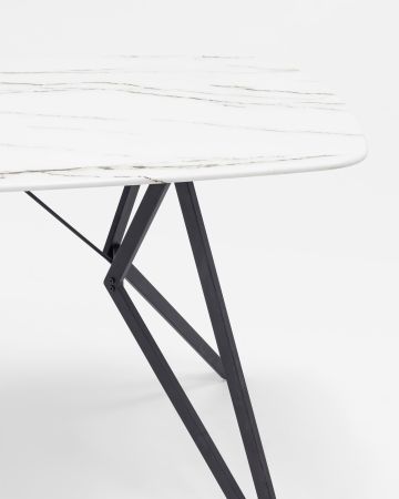 Стол обеденный Денвер 140*90 белый стеклянный