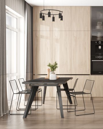 Стул обеденный Danny черный с черной подушкой