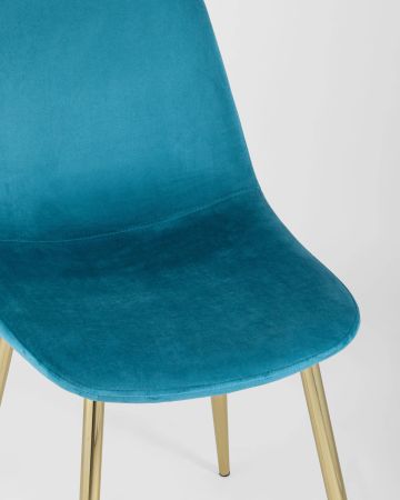 Стул Валенсия велюр аквамарин золотые ножки
