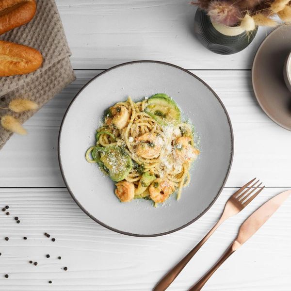 Салатник 650 мл d 23 cм h3 cм White Matt New Brown Taiga P.L. [4]