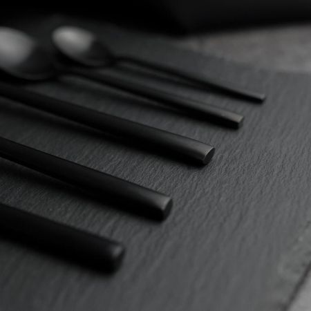Ложка кофейная 11,5 см матовая черный цвет Black Sapporo PVD P.L. - Davinci [12]
