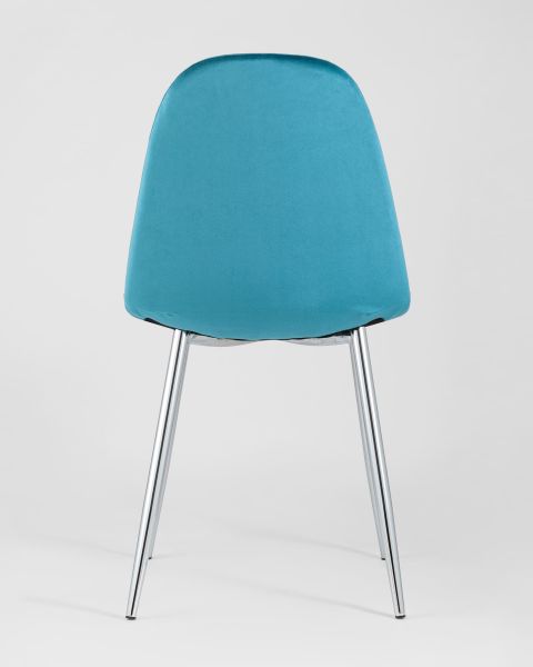 Стул Валенсия велюр темно-бирюзовый хромированные ножки