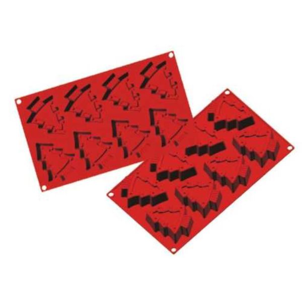 Форма кондитерская "Елка" 8 ячеек 85*70 мм, h 30 мм силикон (30*17,5 см) P.L.