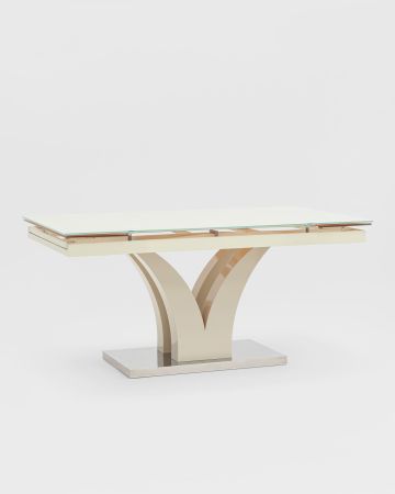 Стол обеденный Верона раскладной 160-220*90 глянцевый бежевый