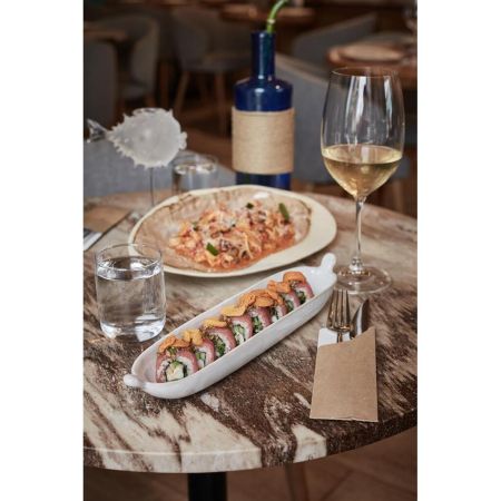 Блюдо овальное 23*5,5 см h3 см 100 мл Gray Narrowboat с ручками Frutti di Mare P.L. [3]