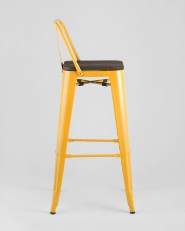 Стул барный TOLIX WOOD со спинкой желтый