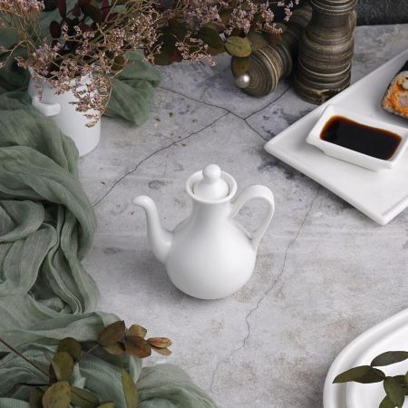 Соусник 100 мл бутылочка для соевого соуса белый фарфор P.L. Proff Cuisine [6]