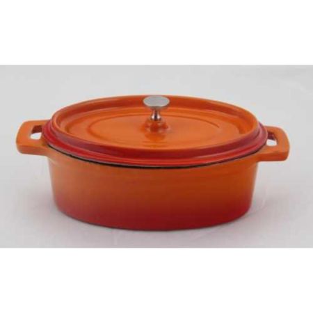 Кастрюля для подачи 12*9 см 250 мл овальная с крышкой эмаль чугун. P.L. Proff Cuisine