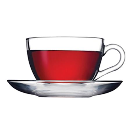 Чайная пара 200 мл прозрачная "Бейзик" стекло Tempered Glass d 13,7 см h6,4 см Pasabahce [6]