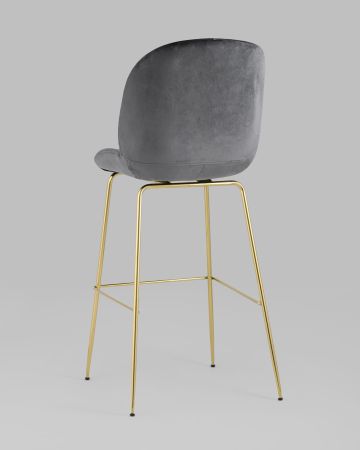 Стул барный Beetle со спинкой серый