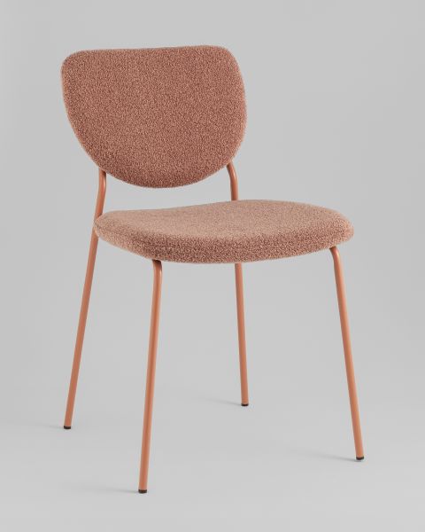 Стул обеденный Gigi коричневый букле розовые ножки