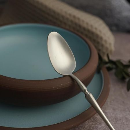 Ложка столовая 19,5 см матовая цвет серебро PVD 1920-Silvery P.L. [12]