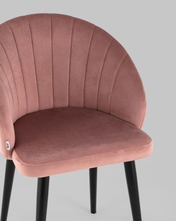 Стул с подлокотниками Брюссель велюр пыльно-розовый