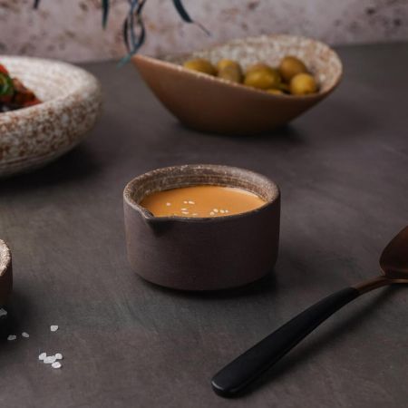 Соусник  60 мл d 7,4 см h3,7 см круглый с носиком фарфор Brown Untouched Taiga P.L. [1]