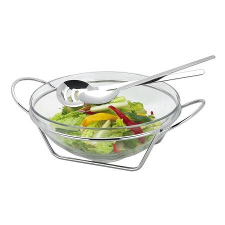 Cалатник для подачи d 26 см (35*26*12 см) стекло на нерж. подставке P.L. - REG