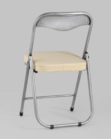 Стул складной мягкий ДЖОН металлик, кремовый