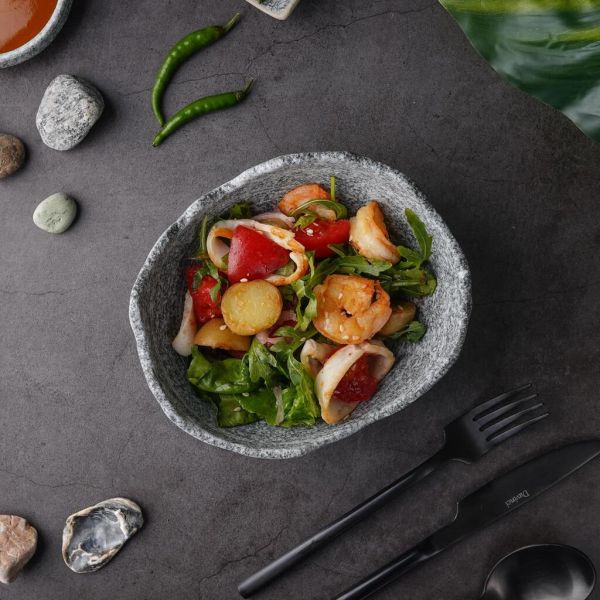 Салатник 290 мл 17*14 см h6,5 см Wave Up Stone Crush Untouched Taiga P.L. [1]