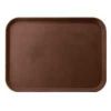 Поднос прорезиненный полностью 45*35*2 см прямоуг. коричневый пластик P.L. - BarWare