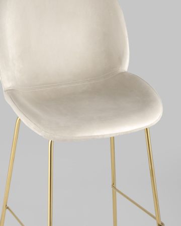 Стул барный Beetle со спинкой бежевый