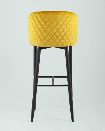 Стул барный Оскар велюр оранжевый