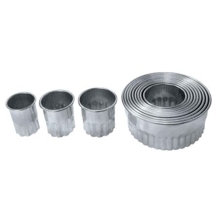 Набор кондитерских форм "Круг рифленый" 12 шт. d26-103 мм h5 см нерж. P.L.