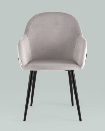 Стул Новел велюр светло-серый с темно-серой спинкой