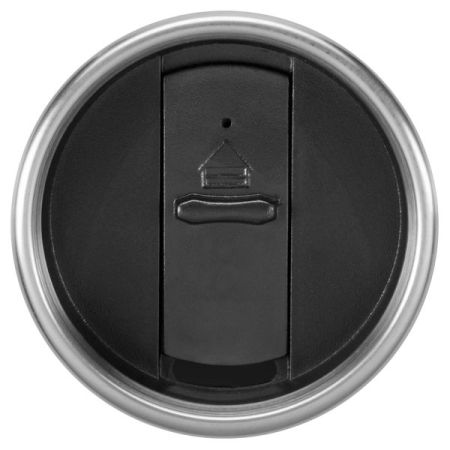 Термостакан 0.4 л с красными PVC вставками, колба и корпус - нержавеющая сталь