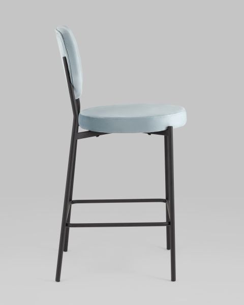 Стул полубарный Барбара NEW велюр серо-голубой