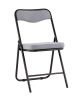 Складной стул Джонни велюр серый каркас черный матовый